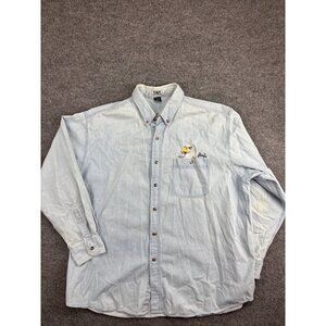 Vintage Al Agnew Eagle Shirt Men's XXL Blue Denim Long Sleeve Button Down